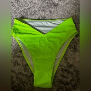 NWOT Target Neon Green V-Front High Waist Bikini Bottom Size: Medium